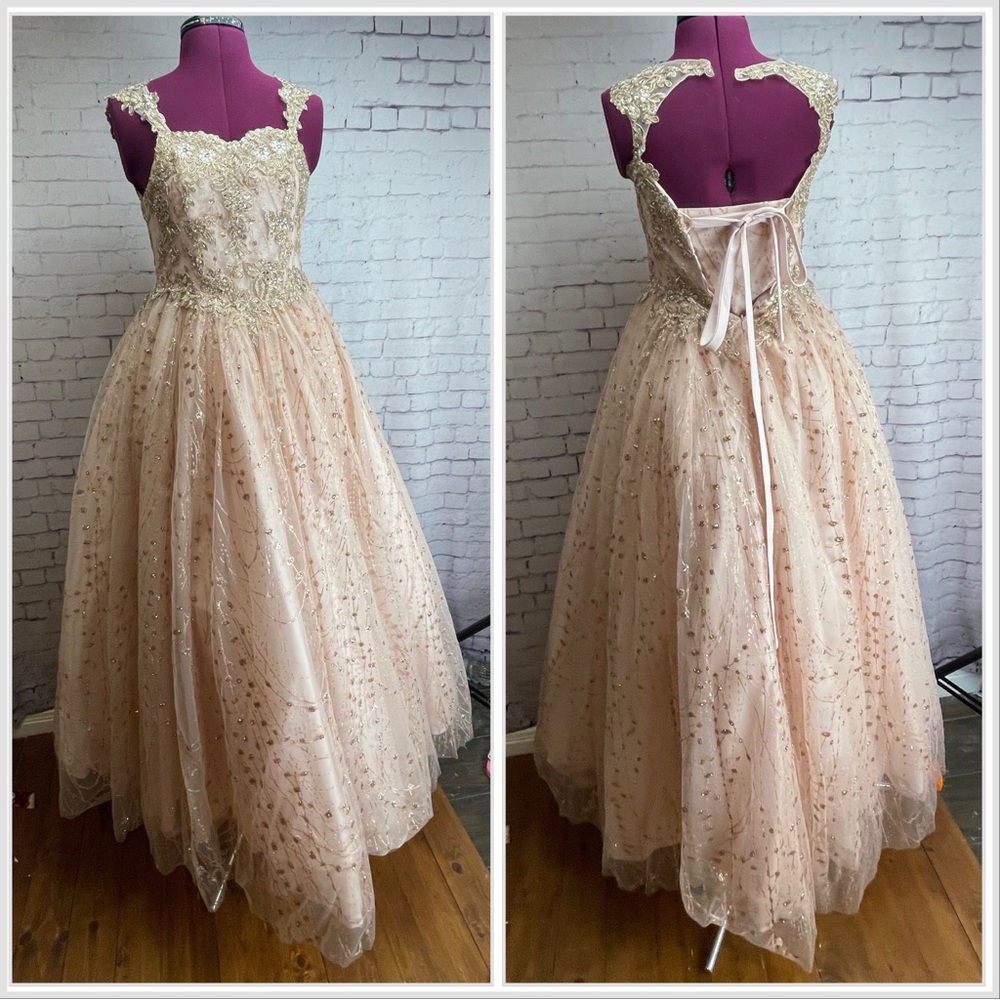 Dancing Queen girls size 12 light pink formal quinceanera dress